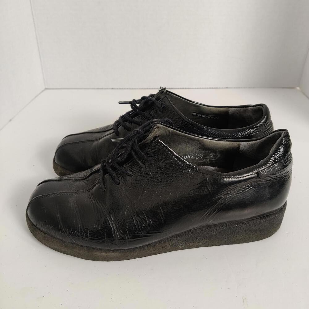 Mephisto Black Patent Leather Shoes Size US 7 Vintage Orthopedic - Picture 6 of 9